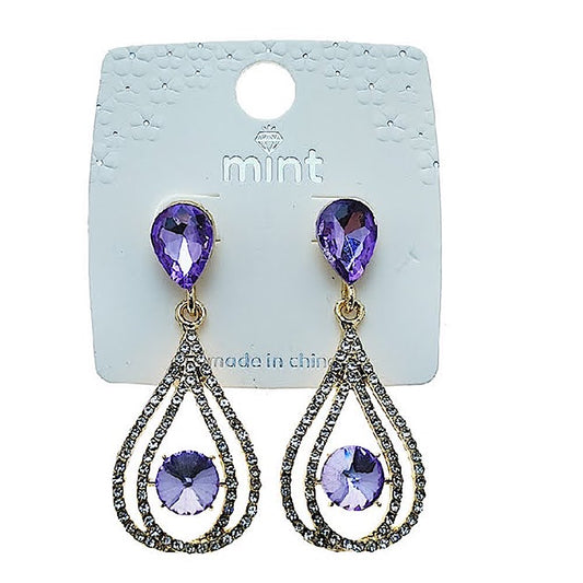 Vintage Crystal Rhinestone Drop Earring