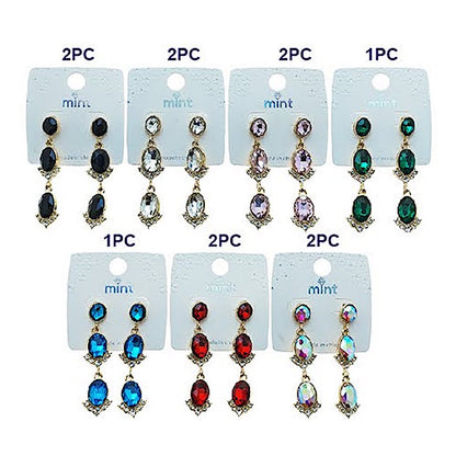 Oval Crystal Drop Earring