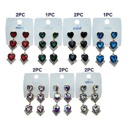 Heart Crystal Drop Earring