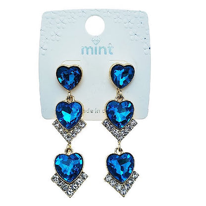 Heart Crystal Drop Earring