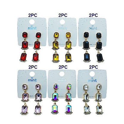 Rectangle Crystal Drop Earring