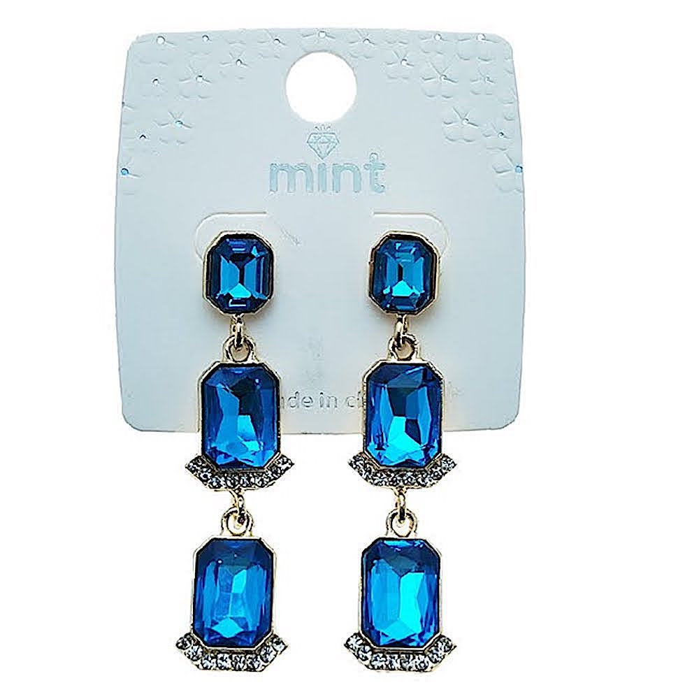 Rectangle Crystal Drop Earring