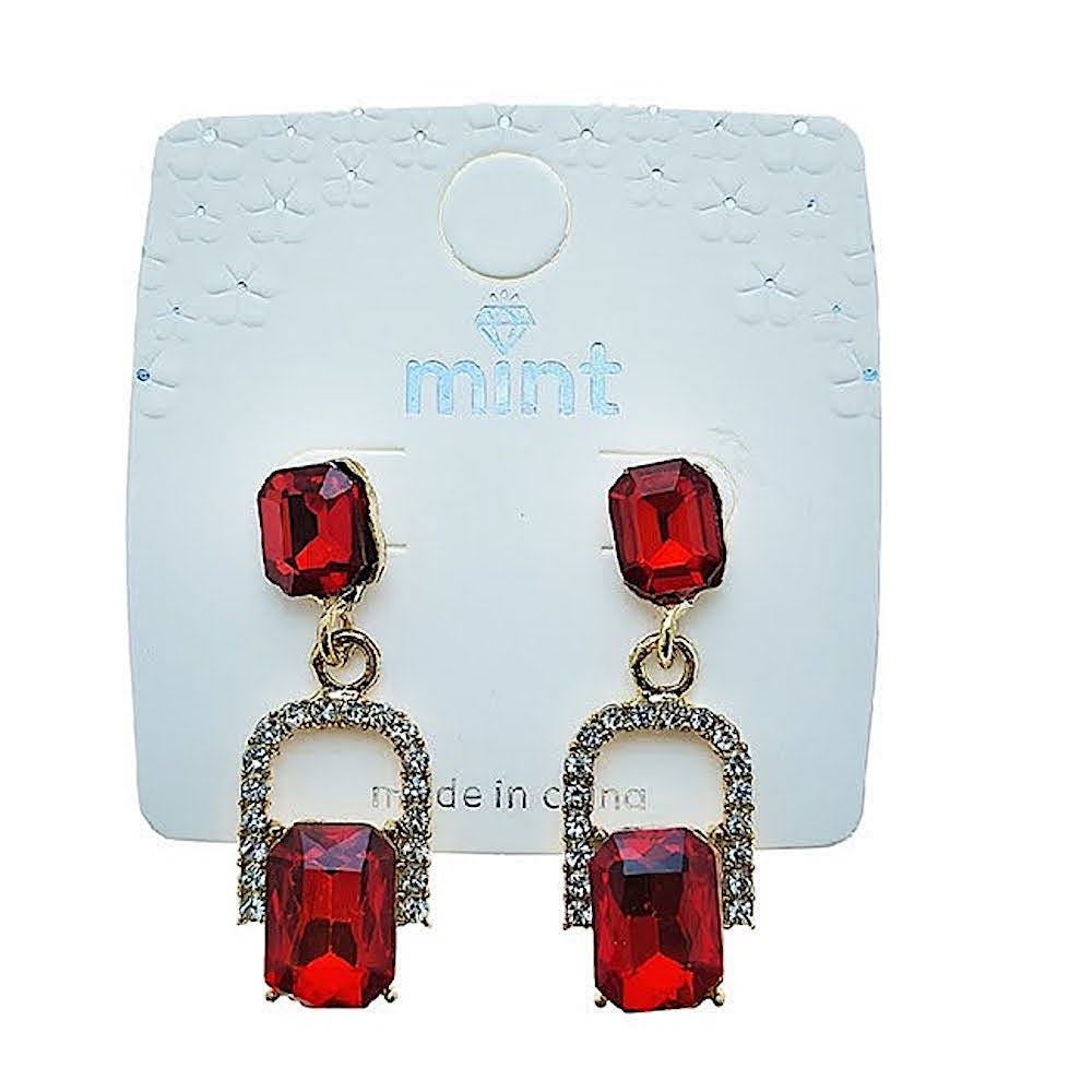 Rectangle Crystal Drop Earring