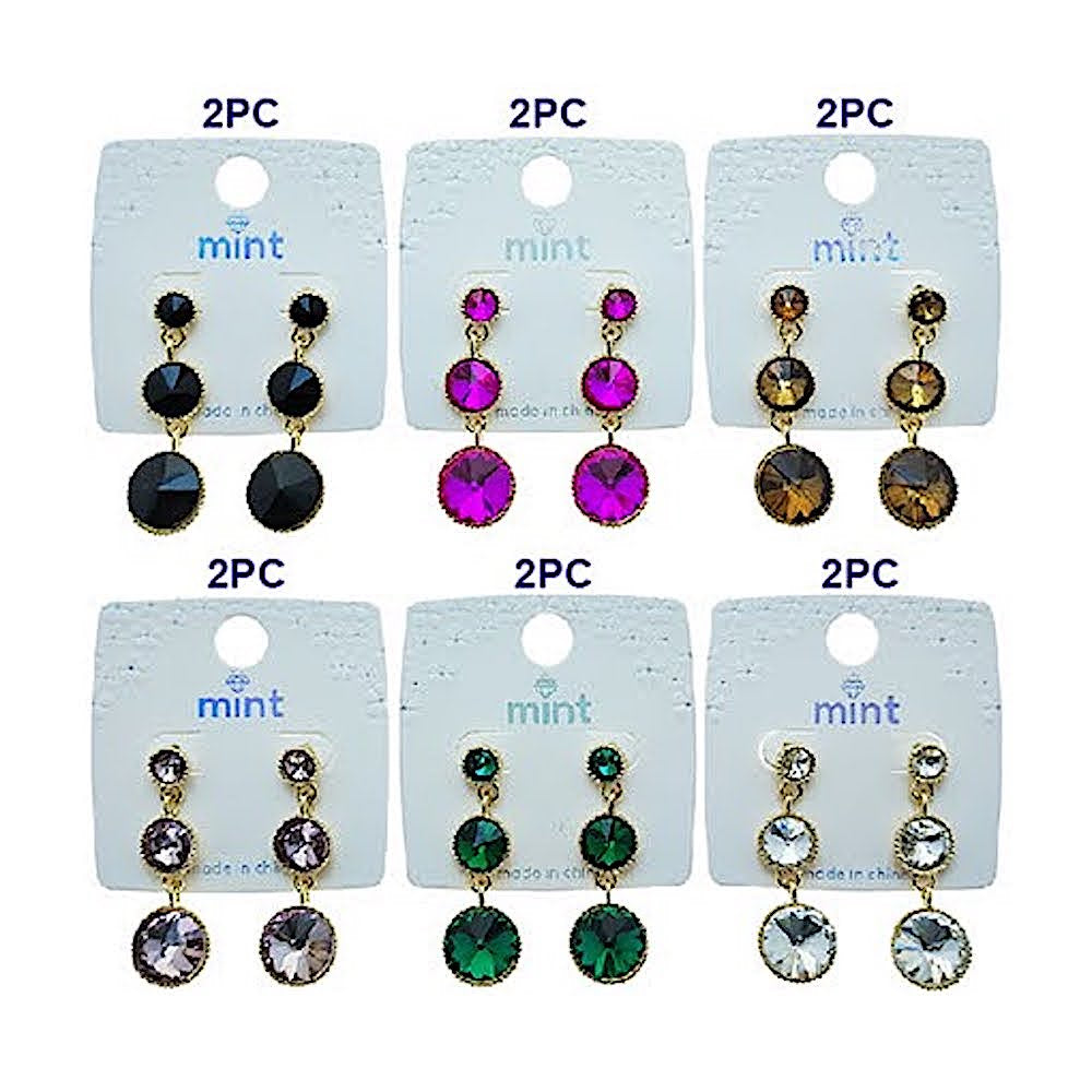 Rivoli Cut Crystal Drop Earring