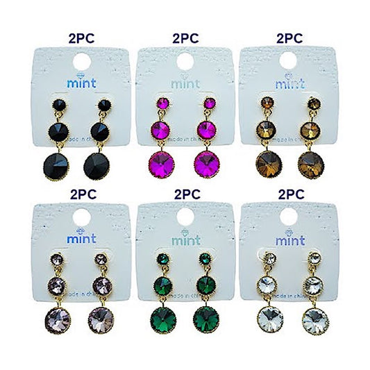 Rivoli Cut Crystal Drop Earring