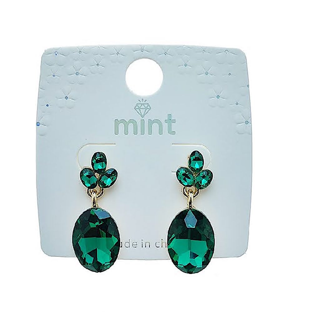 Oval Crystal Earring