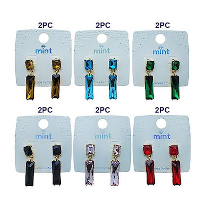 Rectangle Crystal Drop Earring