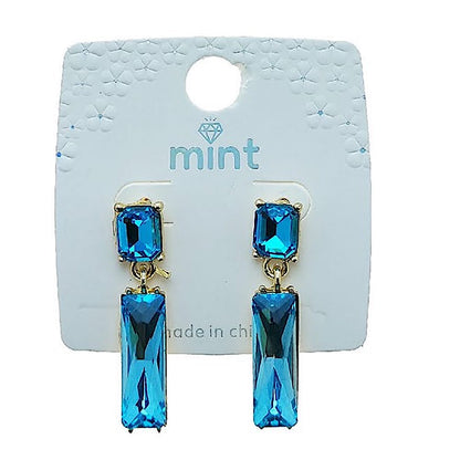 Rectangle Crystal Drop Earring
