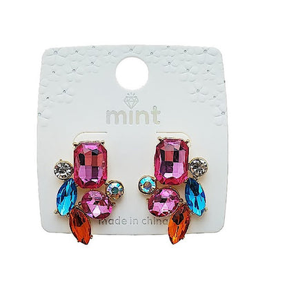 Crystal Cluster Post Earring