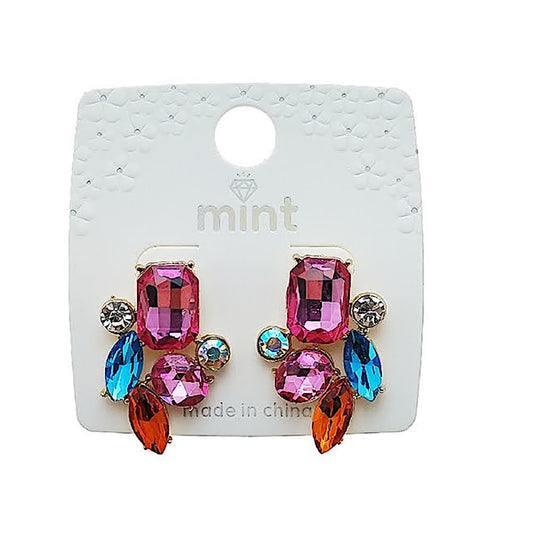 Crystal Cluster Post Earring