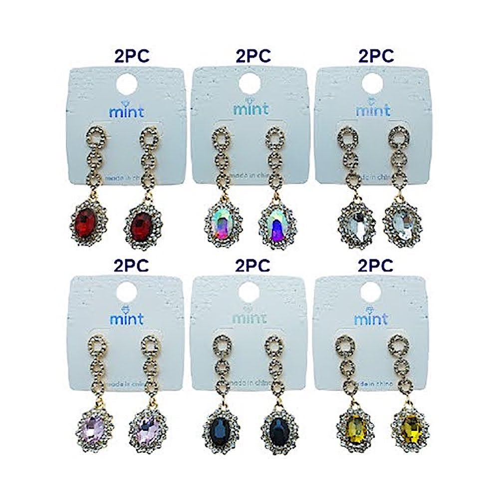 Crystal Halo Drop Earring