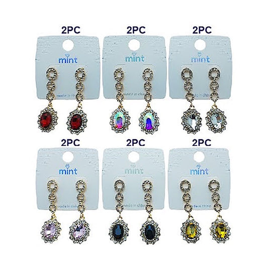 Crystal Halo Drop Earring