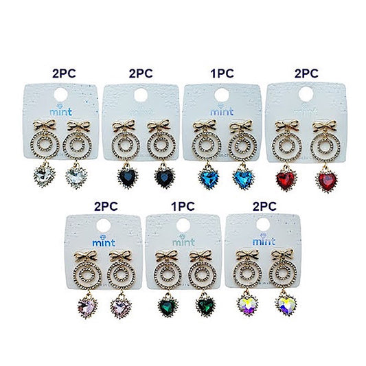 Bow & Heart Droplet Earring