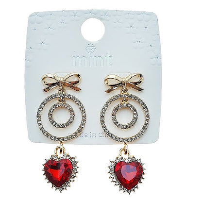 Bow & Heart Droplet Earring