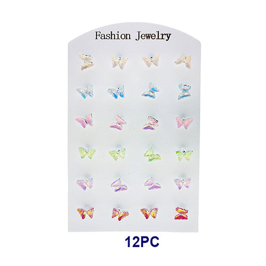 JAE49907 - Pastel Butterfly Stud Earrings