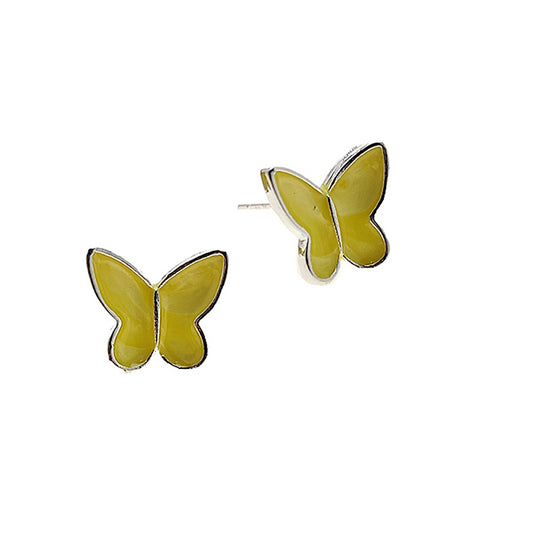 JAE49908 - Enamel Butterfly Stud Earrings