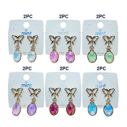 Butterfly Pastel Crystal Drop Earring