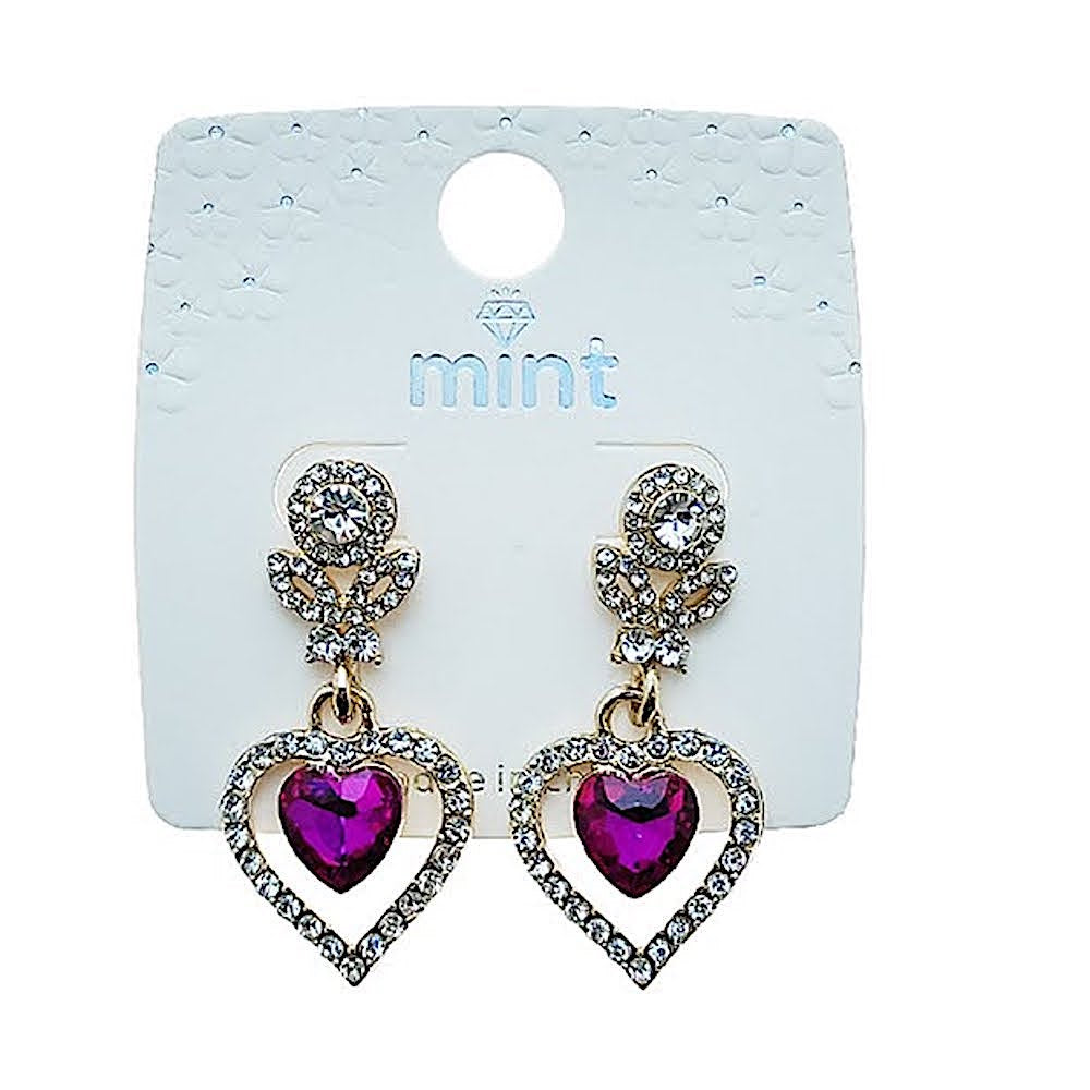 Crystal Heart Statement Earring