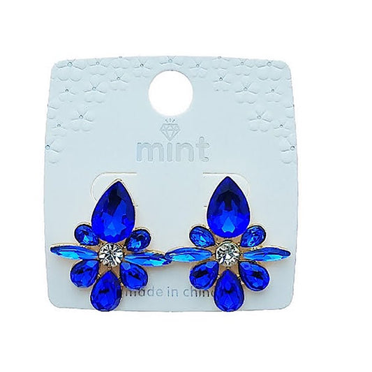 Crystal Teardrop Cluster Post Earring