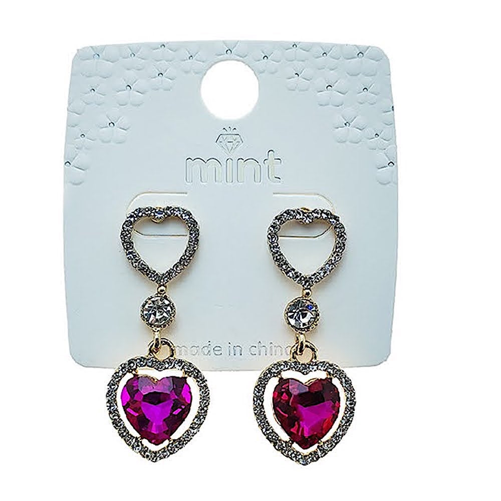 Crystal Heart Statement Earring