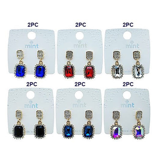 Rectangle Halo Earring