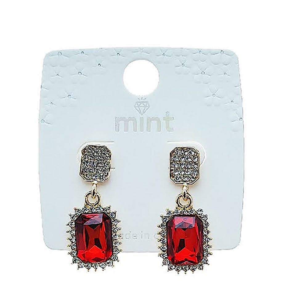 Rectangle Halo Earring