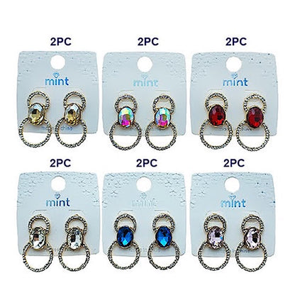 Double Circle Crystal Earring