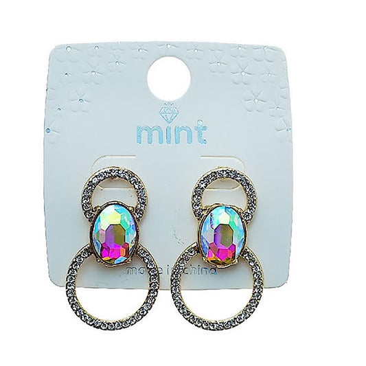 Double Circle Crystal Earring