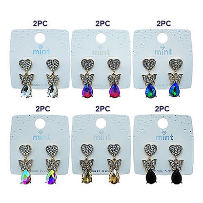 Pavé Heart Butterfly Earring