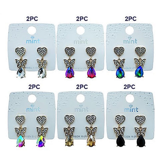 Pavé Heart Butterfly Earring