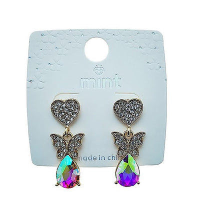 Pavé Heart Butterfly Earring