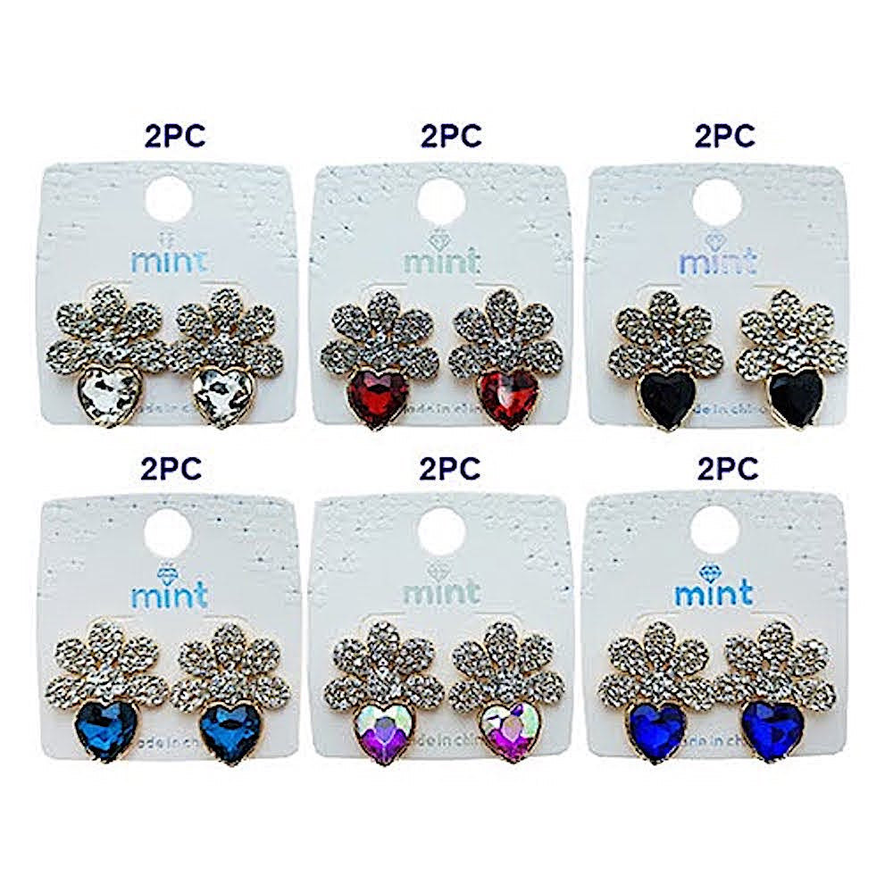 Crystal Heart Statement Post Earring