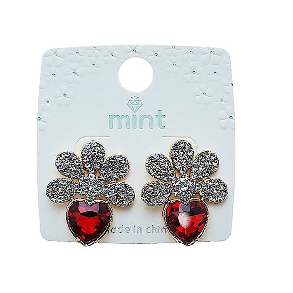 Crystal Heart Statement Post Earring