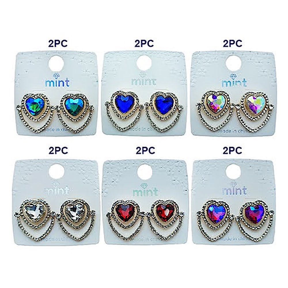 Crystal Heart Statement Post Earring