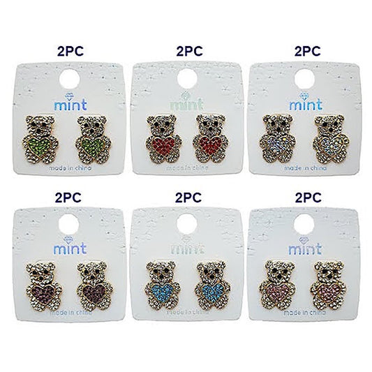 Pavé Teddy Bear Post Earring