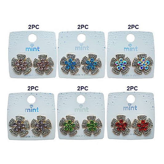 Pavé Flower Post Earring