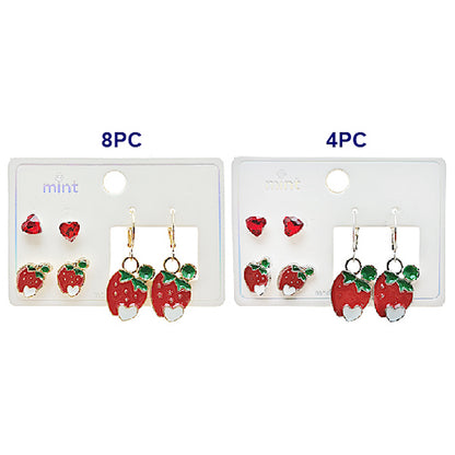3 Pair Strawberry Stud Set