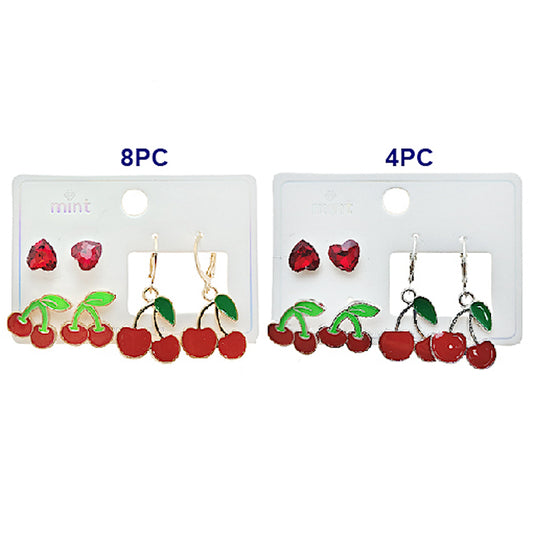 3 Pair Cherry Stud Set