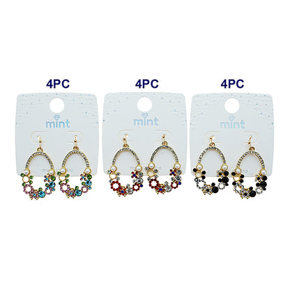 Rhinestone Flower Cluster Drop Earring