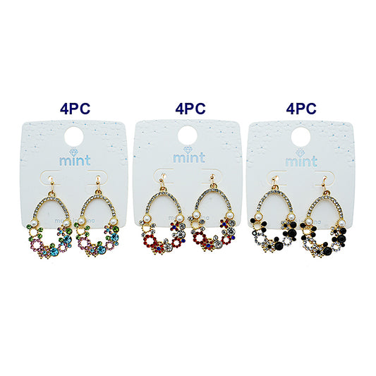 Rhinestone Flower Cluster Drop Earring