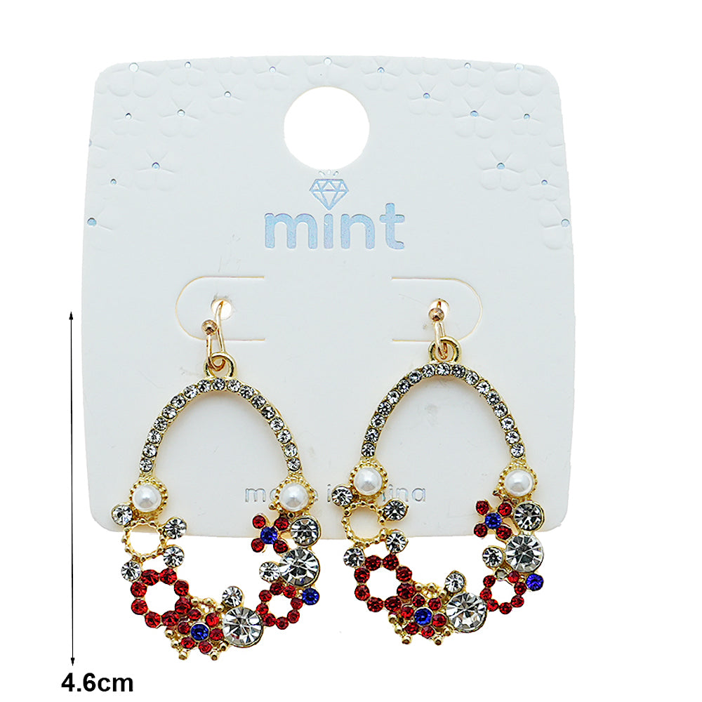 Rhinestone Flower Cluster Drop Earring