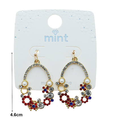 Rhinestone Flower Cluster Drop Earring