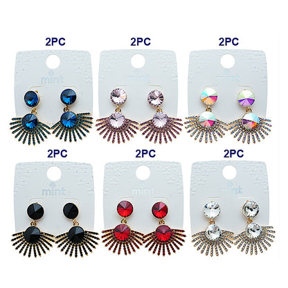 Crystal Fan Drop Earring