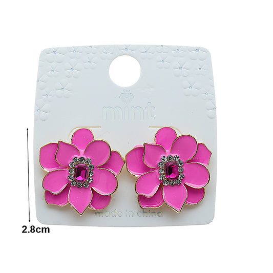 Painted Flower Post Earring