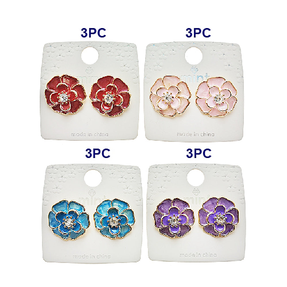 Painted Flower Post Earring