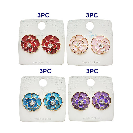 Painted Flower Post Earring