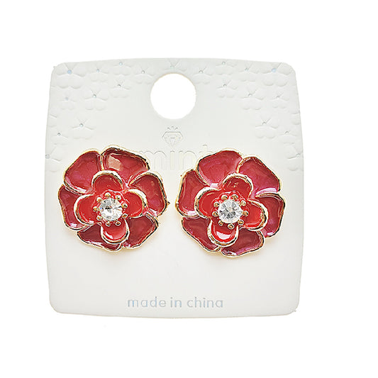 Painted Flower Post Earring