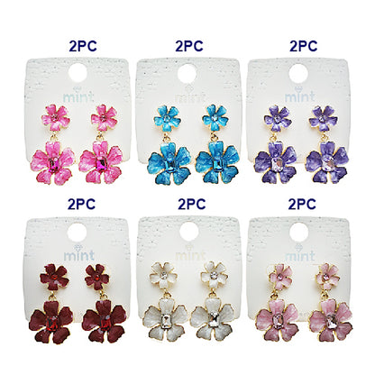 Painted Flower Drop Earring