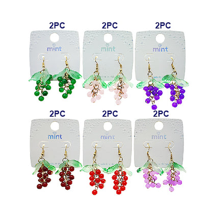 Beaded Grape Drop Earring