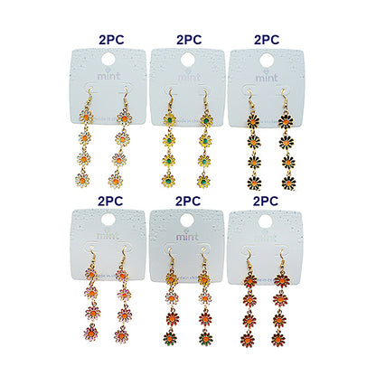 Enamel Daisy Cascade Earring